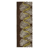 DesignArt 'Етнички африкански декоративна шема на панел за тропска завеса од кафеава боја